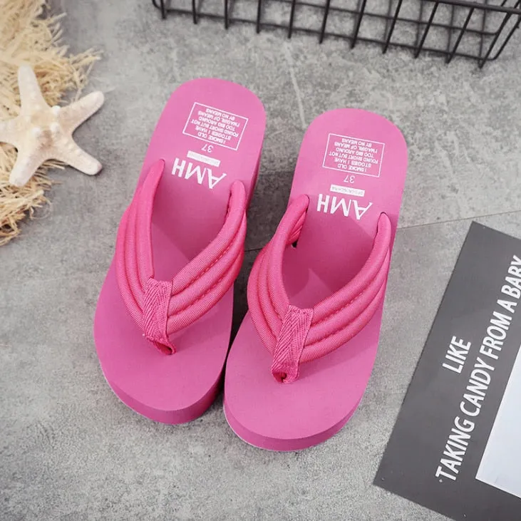 Flip Flops For Metatarsalgia New 2022 Fashion Women Flip Flops Summer Beach Platform Slippers Casual Outside Wedges Sandals Women Shoes Leisure Slippers 6cm