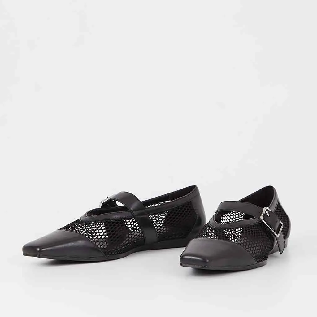 Flat Spd Shoes Wioletta Mesh Mary Jane - Black