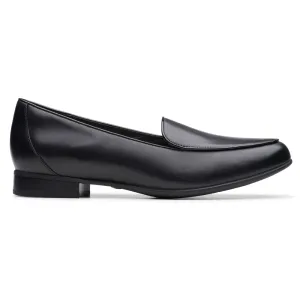 Clarks Un Blush Ease Black Leather Loafer (Women's) Penny Leather Loafers