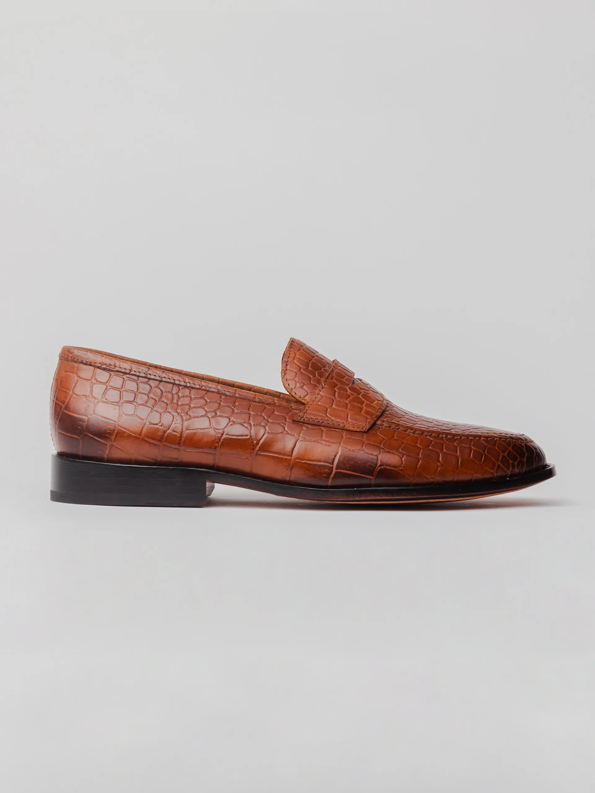 Balaclava Embossed Loafer - Brown Shoes Loafers
