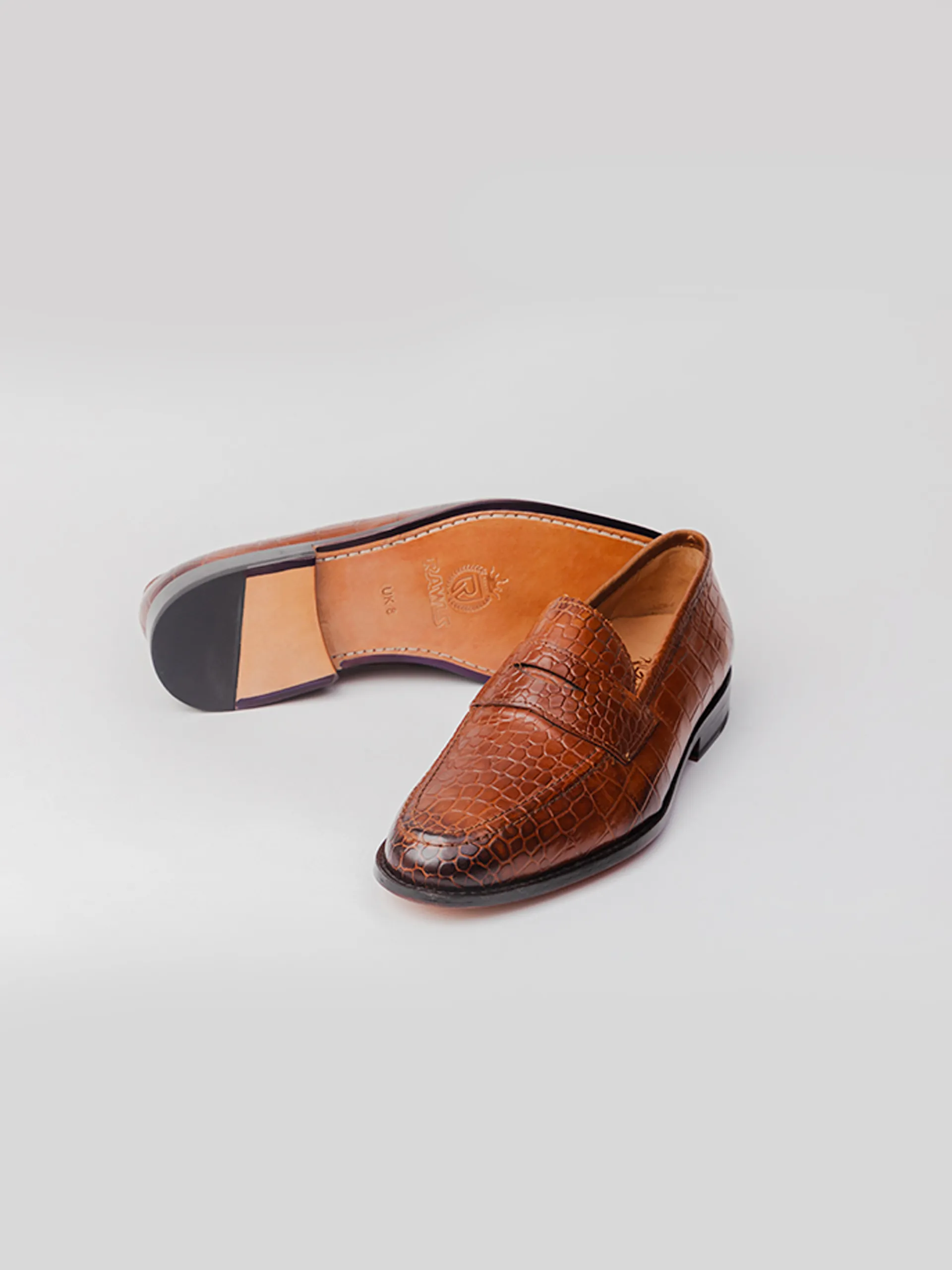 Balaclava Embossed Loafer - Brown Bostonian Penny Loafers