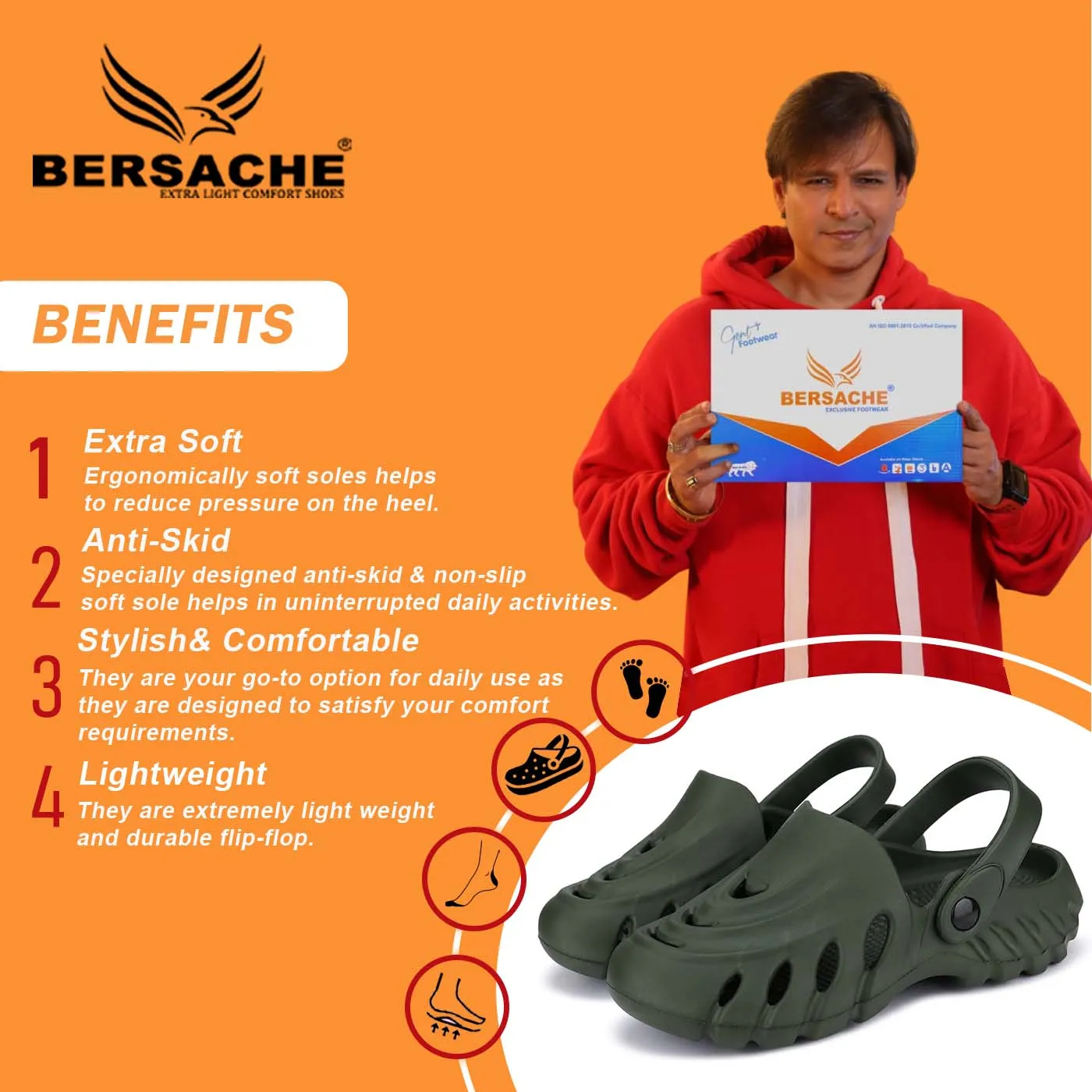 Freddy Krueger Slippers Bersache Extra Soft Classic Casual with Back Strap Regular wear with Ultra Soft & Flexibility Technology Flip-Flop for Men's/ boy,s - 6009 Green)