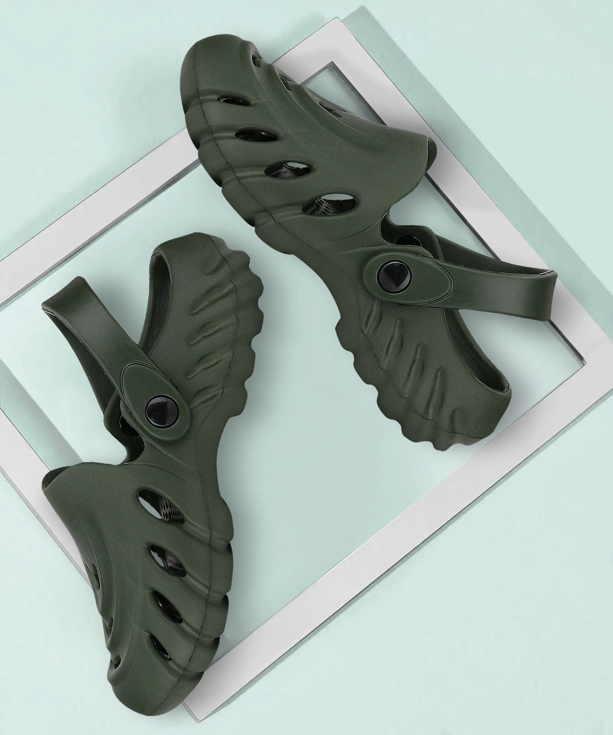 Extra Wide House Slippers Bersache Extra Soft Classic Casual with Back Strap Regular wear with Ultra Soft & Flexibility Technology Flip-Flop for Men's/ boy,s - 6009 Green)