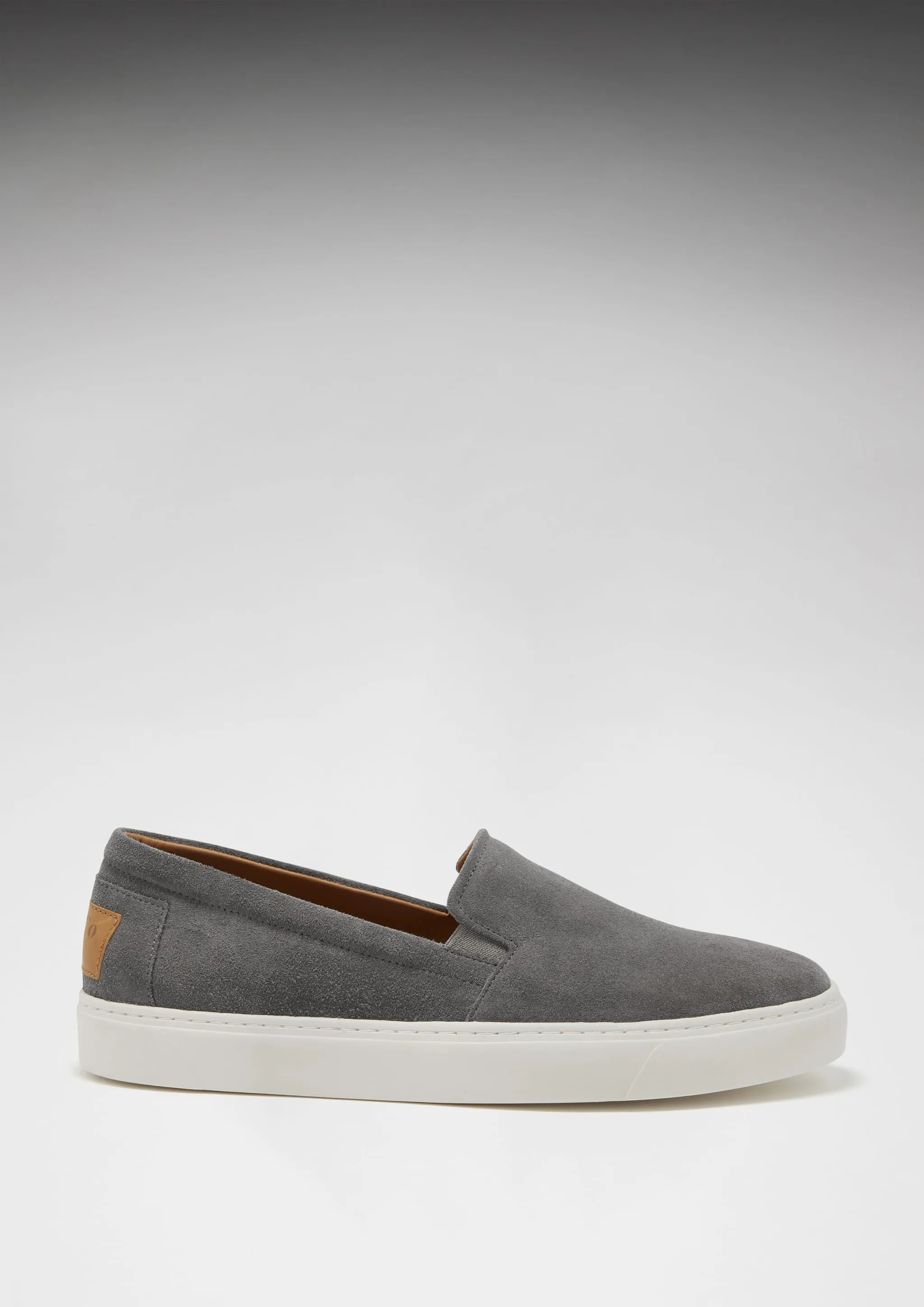 Retro High Top Sneakers Slip-on Sneakers, slate grey suede