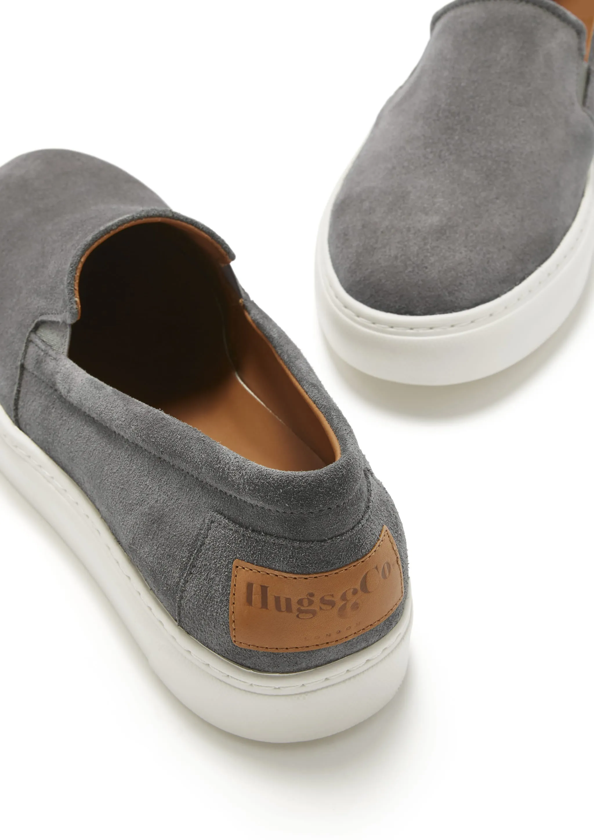 Back Open Sneakers Slip-on Sneakers, slate grey suede