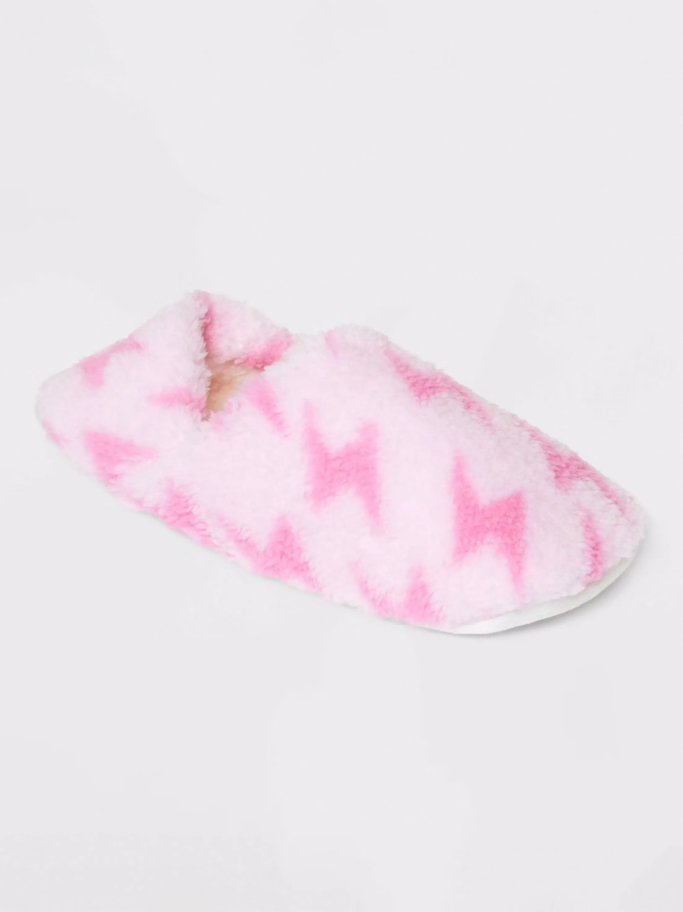 Women's Printed Faux Fur Slippers,Pink Red Slippers