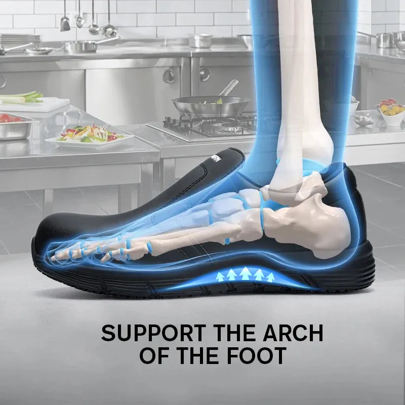 Larnmern Chef Shoes for Men: Non-Slip, Waterproof Safety Work Shoes for Kitchen and Restaurant Work Boots Waterproof Composite Toe