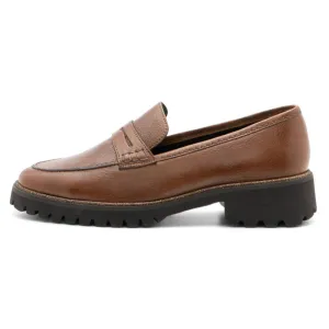 Ara Karina Brown Leather Chunky Sole Loafer (Women's) Rossini Loafers