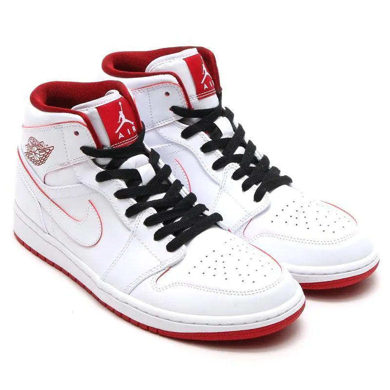 Nike Air Jordan 1 Mid White Red  Shoes Basketball Men !!! CYBER MONDAY SALE !!! Asics Gel-venture 9 Waterproof Running Shoes