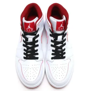 Nike Air Jordan 1 Mid White Red  Shoes Basketball Men !!! CYBER MONDAY SALE !!! Arch Support Asics Running Shoes