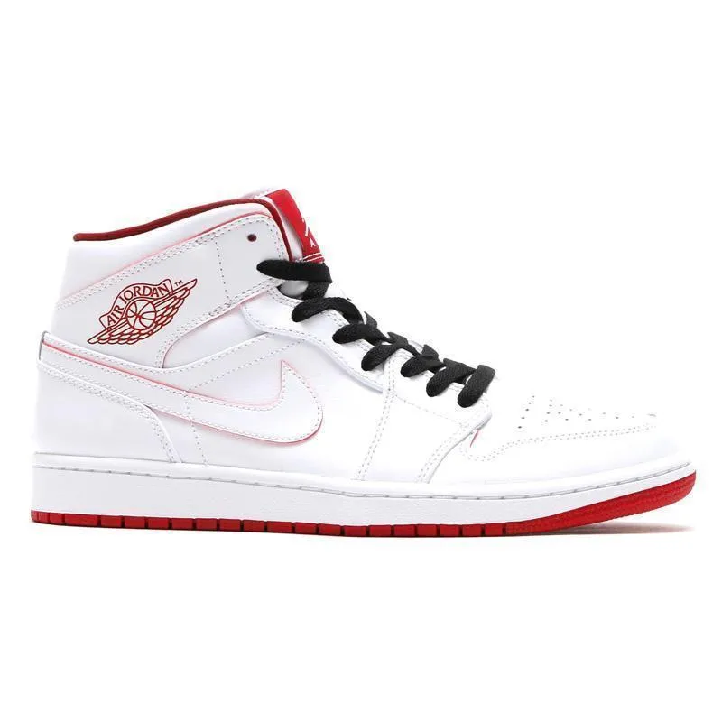 Asics Tiger Retro Shoes Nike Air Jordan 1 Mid White Red  Shoes Basketball Men !!! CYBER MONDAY SALE !!!