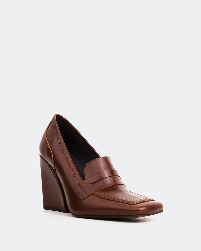 Loafers With Wedge Jardins Chestnut Leather