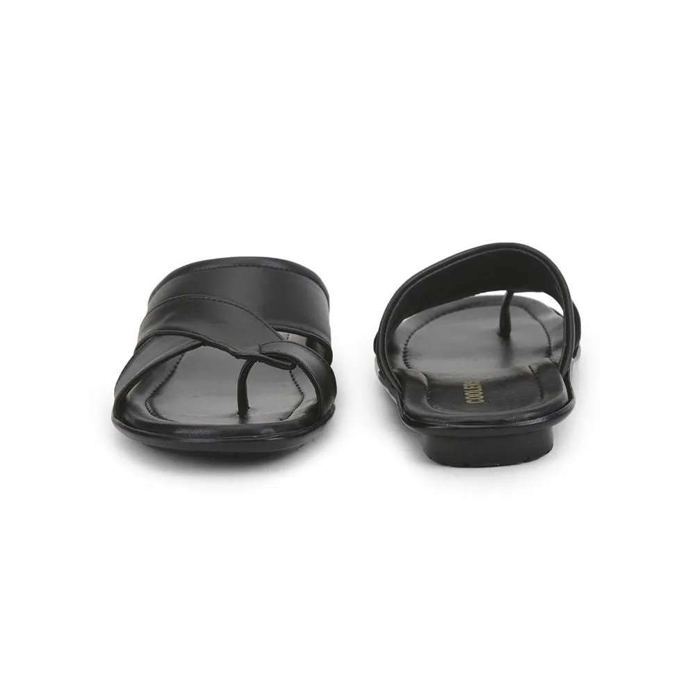 Coolers Casual Black Toe Ring Slippers For Men COOL99-400 By Liberty Bed Room Slippers