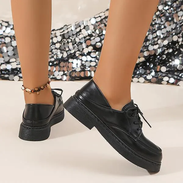 Teddy Loafers Women's Casual Lace-Up Two-Wear Flat Loafers 22797487S