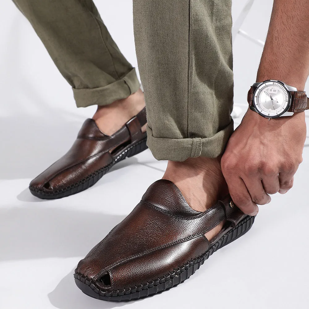 Healers Formal Tan Sandals For Men JPL-204 By Liberty Low Cost Slippers