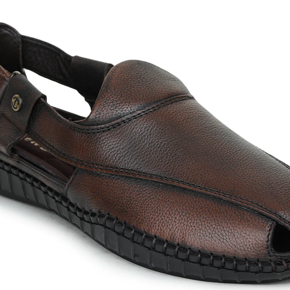 Healers Formal Tan Sandals For Men JPL-204 By Liberty Slippers Tasman Size 8