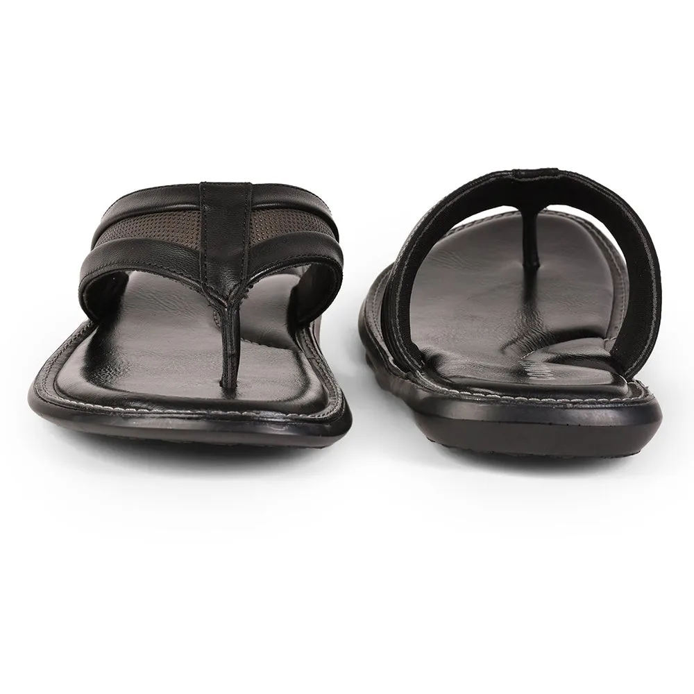 Slippers With Open Toes Coolers By Liberty JPL-18 Casual Black Slippers For Men