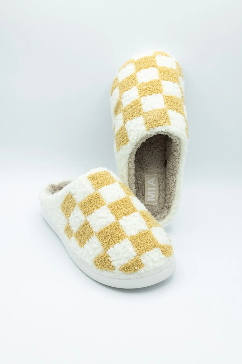 MIA Checker Slippers for Women in Oatmeal | GS1412401-OCC Lounge Slippers