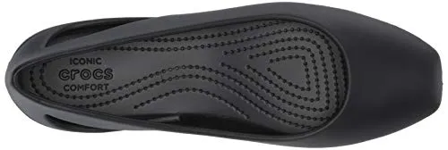 Cowboy Boots For Working Crocs Women's Sloane Flat Shoe, Black, 8 M US