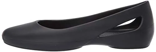 Ankle High Slip On Work Boots Crocs Women's Sloane Flat Shoe, Black, 8 M US