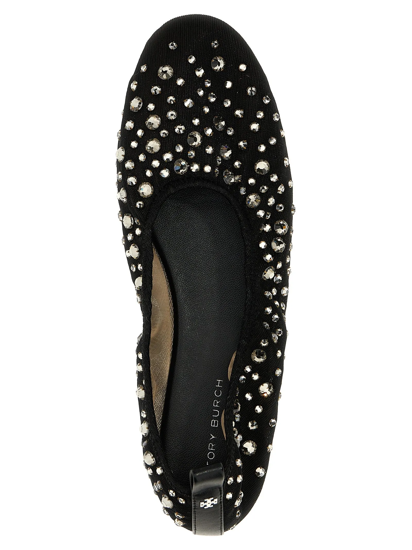 Pointy Toe Flat Shoes Crystal Flat Shoes Nero