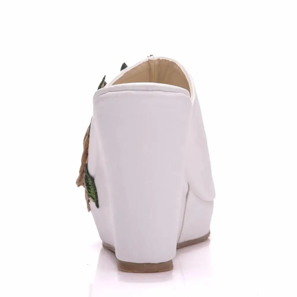 Crystal Queen Peep Toe Platform Wedges Mopping Slippers