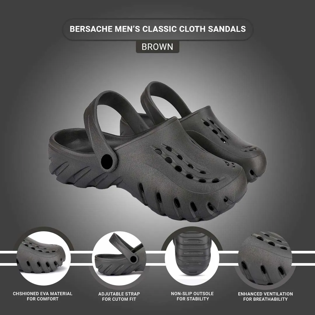 Nut In Logo Slippers Bersache Extra Soft Classic Casual with Back Strap Regular wear with Ultra Soft & Flexibility Technology Flip-Flop for Men's/ boy,s - 6013 (Black)