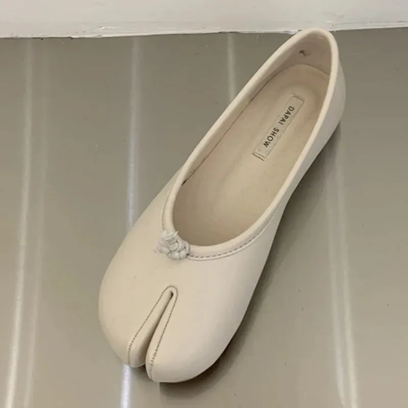 Stubbs And Wootton Loafers DAIIIBABYYY  -  2024 Autumn New Brand Women Flat Shoes Fashion Split Toe Bottom Loafers Ladies Casual Microfiber Leather Comfy Flats New Shoes