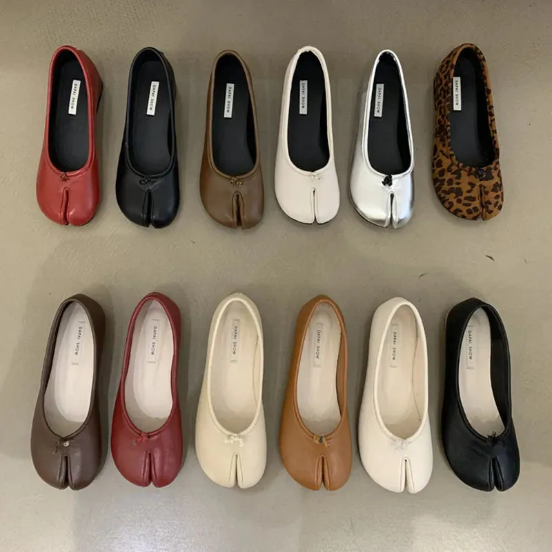 Doc Loafers DAIIIBABYYY  -  2024 Autumn New Brand Women Flat Shoes Fashion Split Toe Bottom Loafers Ladies Casual Microfiber Leather Comfy Flats New Shoes