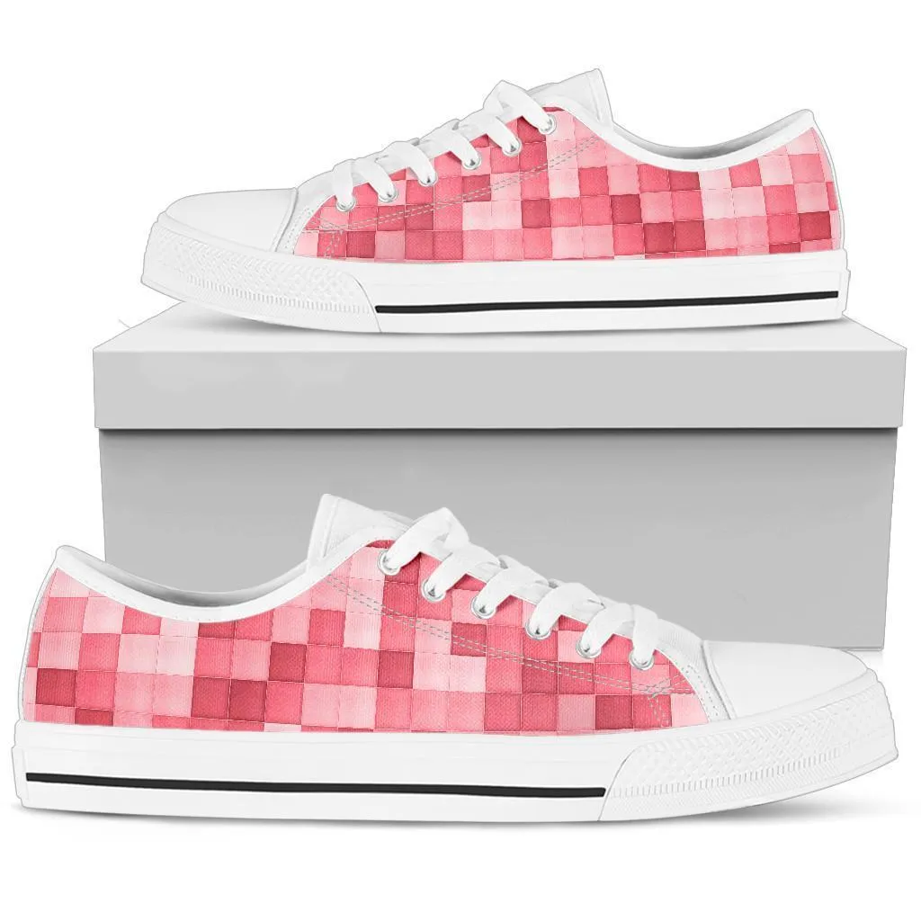 Custom Sneakers - Pink Checks On Cloud Sneakers