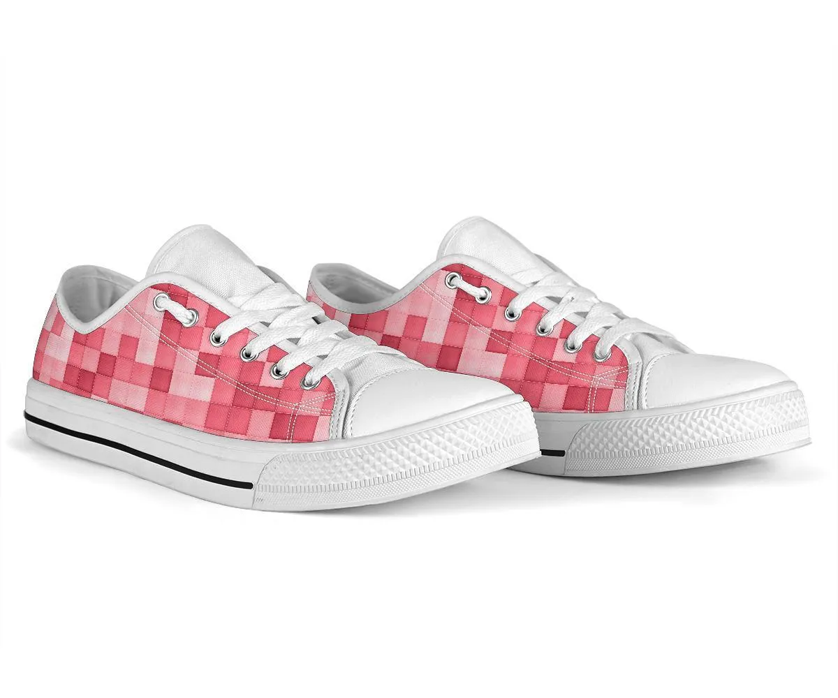 Comfy Sneakers For Walking Custom Sneakers - Pink Checks