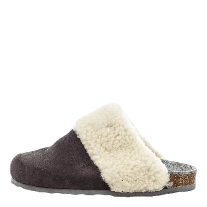 Tennis Shoe Slides Fluffy Suede Grey