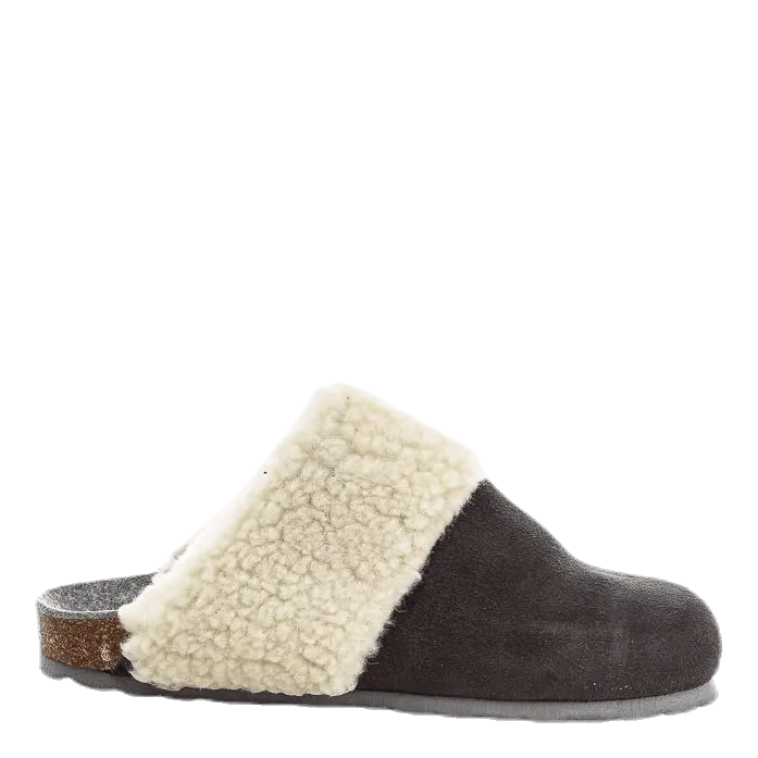 Dog House Slippers Fluffy Suede Grey