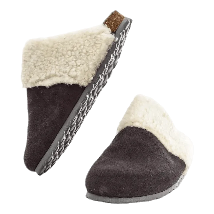 Fluffy Suede Grey Asian Slippers