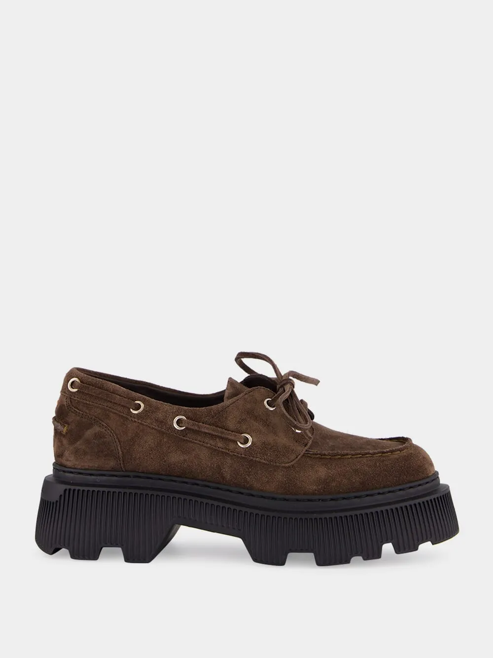 Dark Brown Billie Suede Platform Loafers Men Loafers