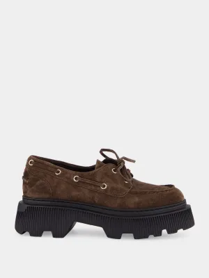 Slip-on Loafers Casual Dark Brown Billie Suede Platform Loafers