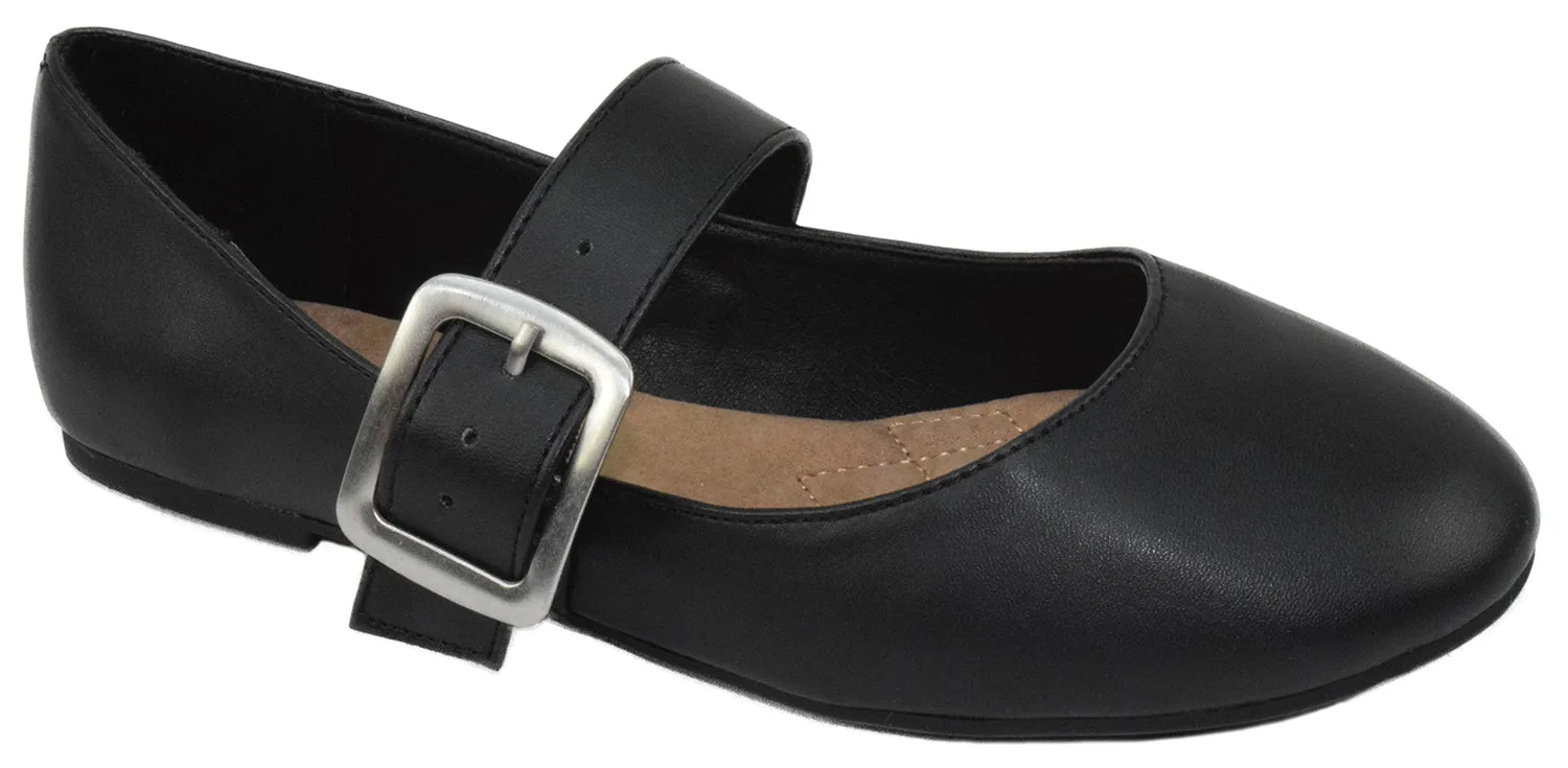 DISH-H Black PU City Classified Rainbow Shops Flat Shoes