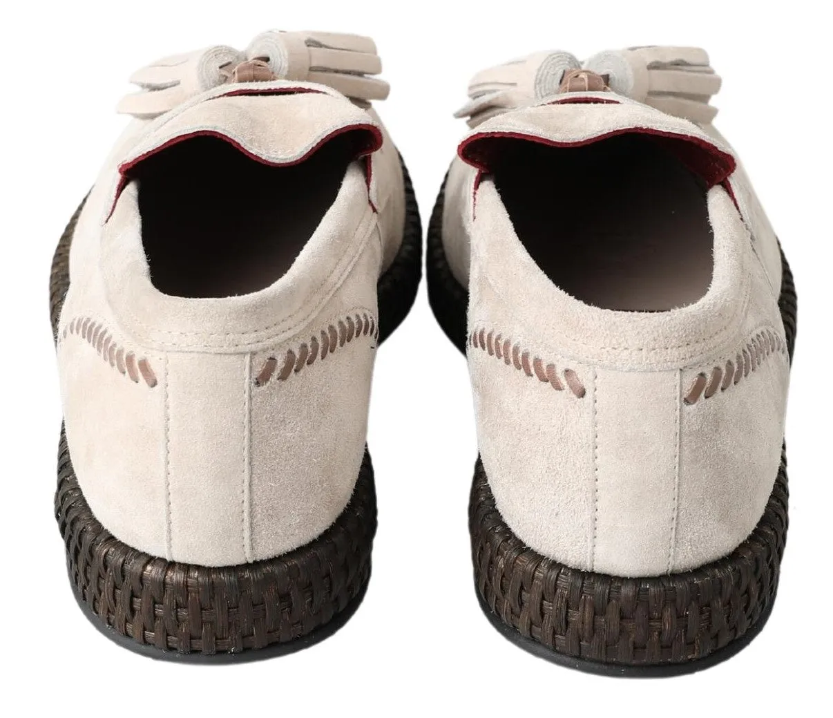 Platform Wedge Loafers Dolce & Gabbana Elegant Ivory Leather Espadrilles