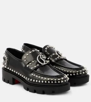 Christian Louboutin CL Moc Lug Spikes leather loafers Varsimoc Leather Loafers