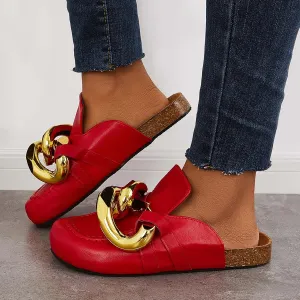 Squishmallows Slippers Kimemoda Flat Slip-on Backless Mule Slide Metal Chain Slippers