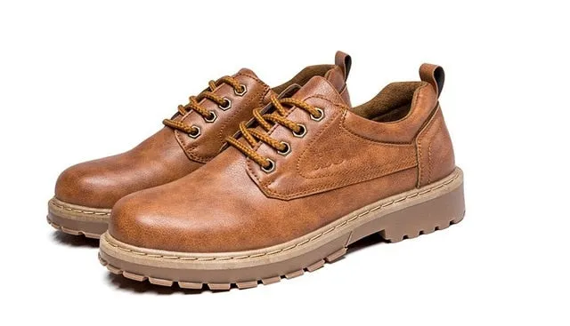 Work Boots Shop 2018 Men Casual Leather Shoes Men Martins Leather Shoes Work Safety Shoes Winter Waterproof Ankle Botas