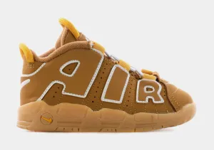 Asics Best Shoes For Running Air More Uptempo Wheat Infant Toddler Basketball Shoes (Wheat/White/Pollen/Gum Light Brown)