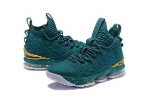 Nike Lebron XV 15 Dark Green Gold Men Shoes !!! CYBER MONDAY SALE !!! Strawberry Asics Shoes