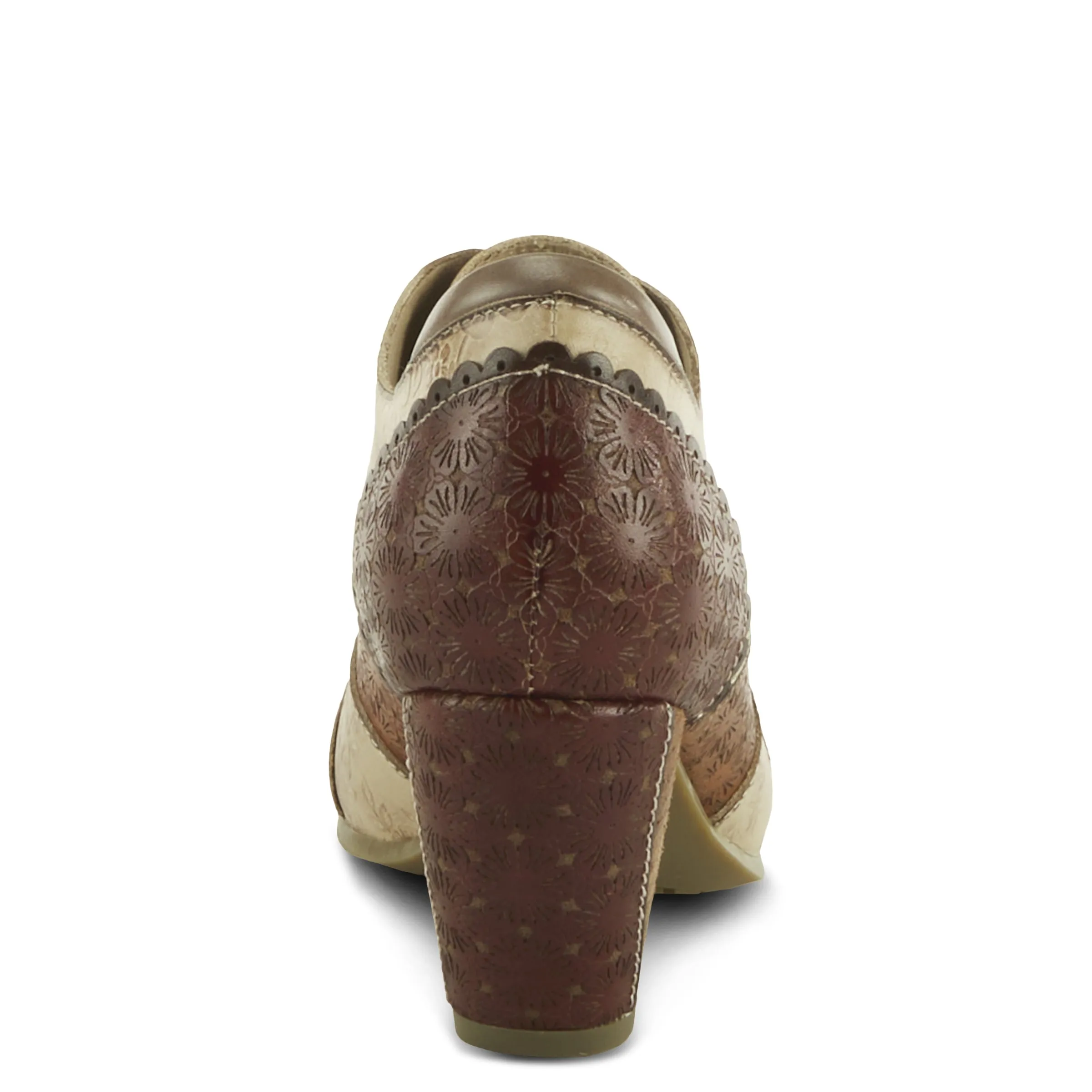 Strappy Oxfords Spring Step Shoes L'Artiste Adelvice Fleur Women's Modern Floral Pattern Chunky Heel Shoes