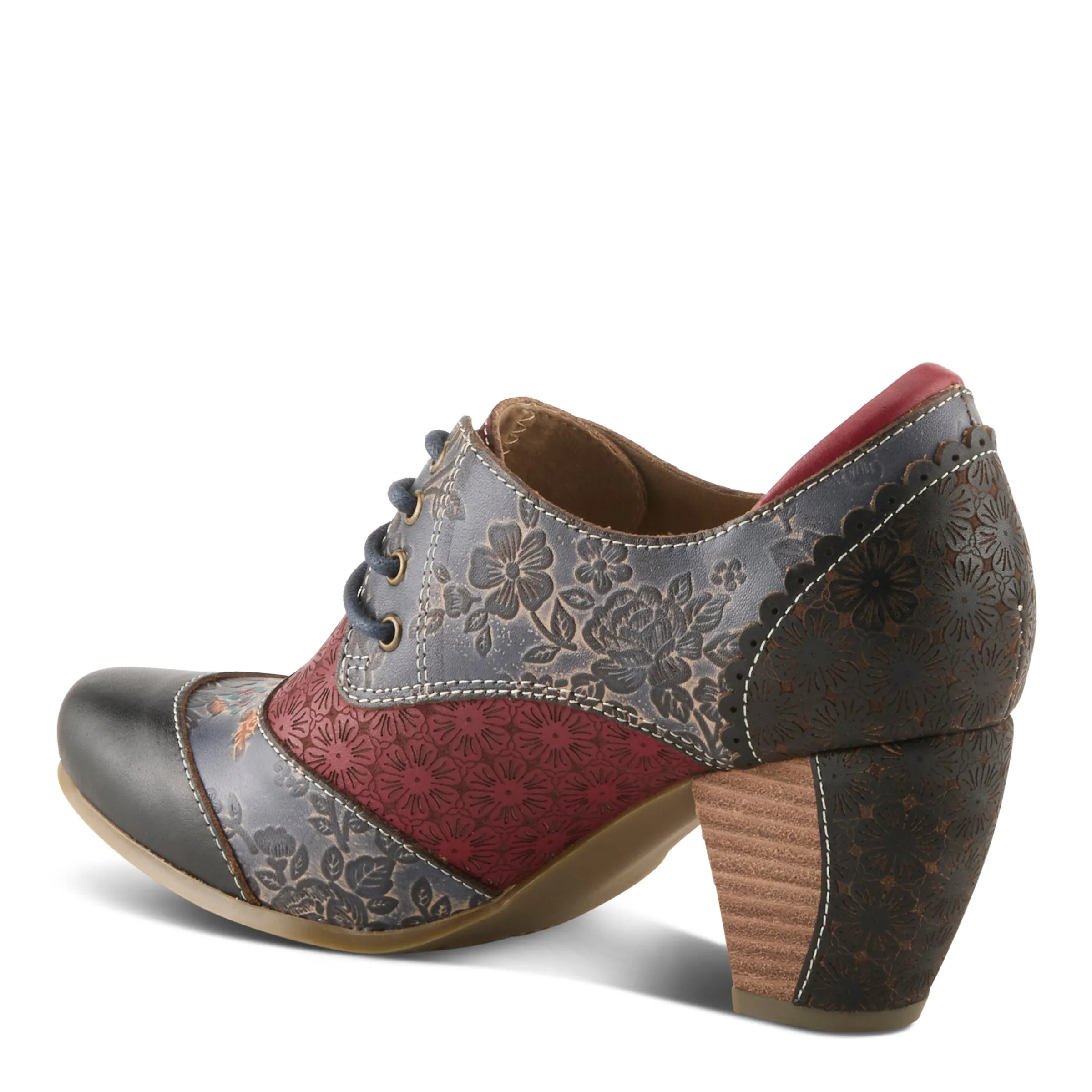 øriginalgrand 2.0 Oxfords Spring Step Shoes L'Artiste Adelvice Fleur Women's Modern Floral Pattern Chunky Heel Shoes