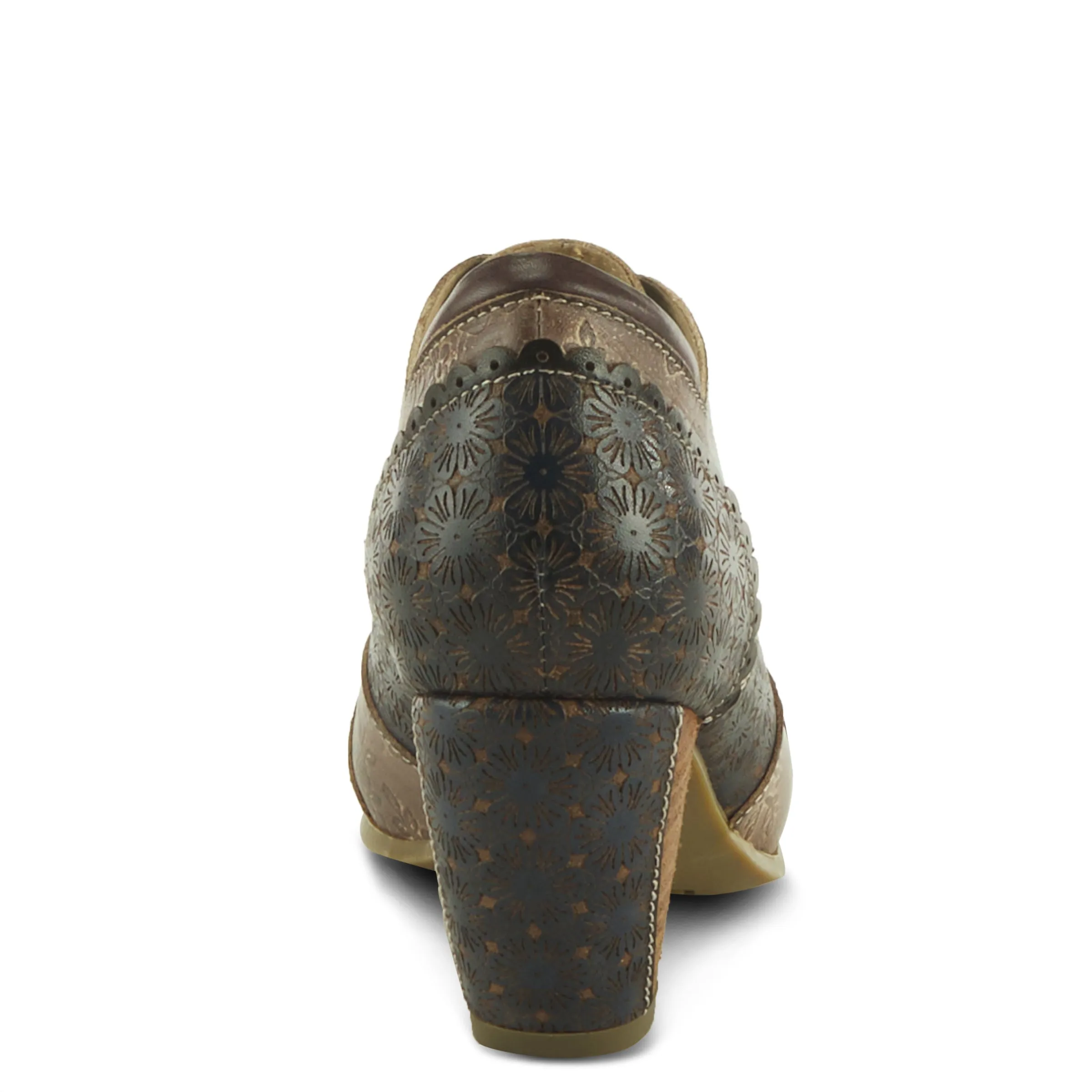 Spring Step Shoes L'Artiste Adelvice Fleur Women's Modern Floral Pattern Chunky Heel Shoes Slip Resistant Oxford Work Shoes