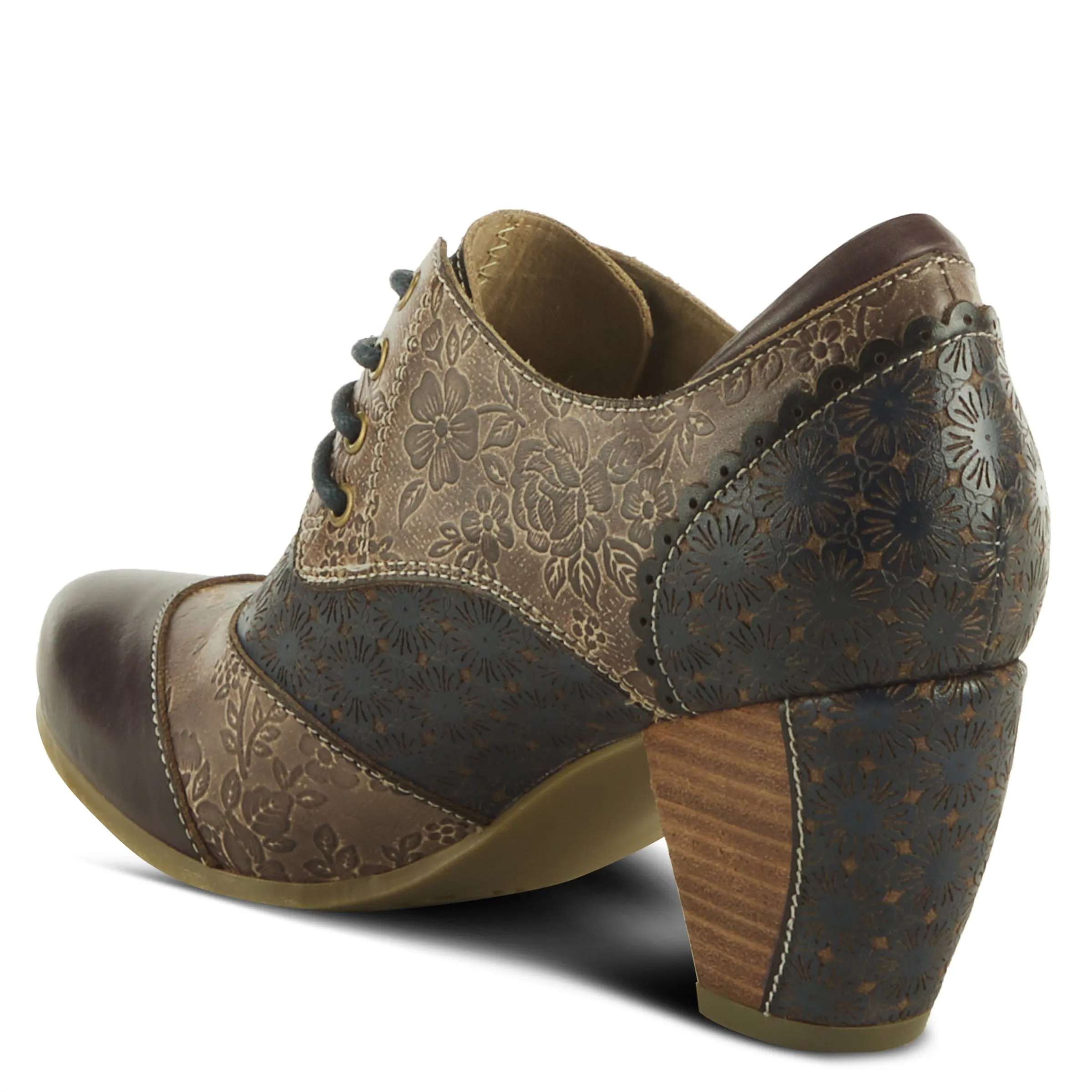Spring Step Shoes L'Artiste Adelvice Fleur Women's Modern Floral Pattern Chunky Heel Shoes And Union Shoes Oxfords