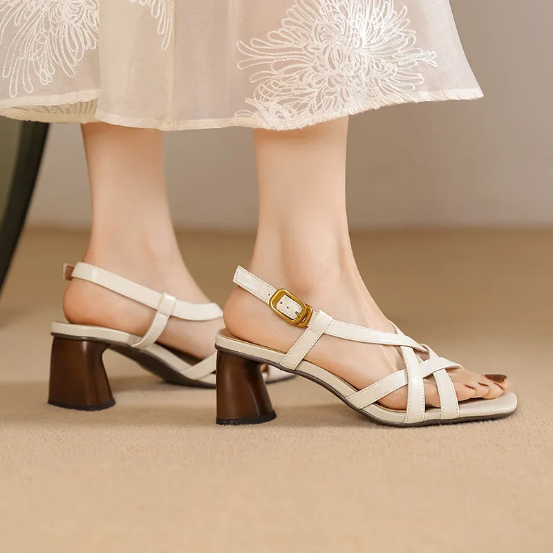 Doc Martens Sandals Women's Chunky Heeled Cross Strap Slingback Sandals