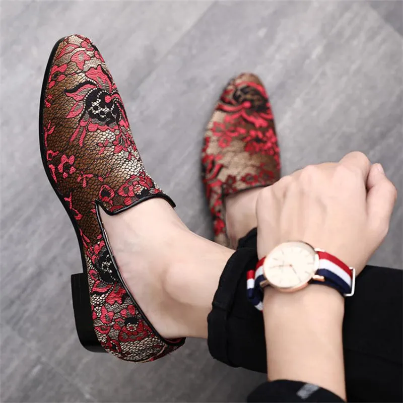 Above The Ground Loafers Men's Autumn Casual Loafers With Embroidery | Plus Size