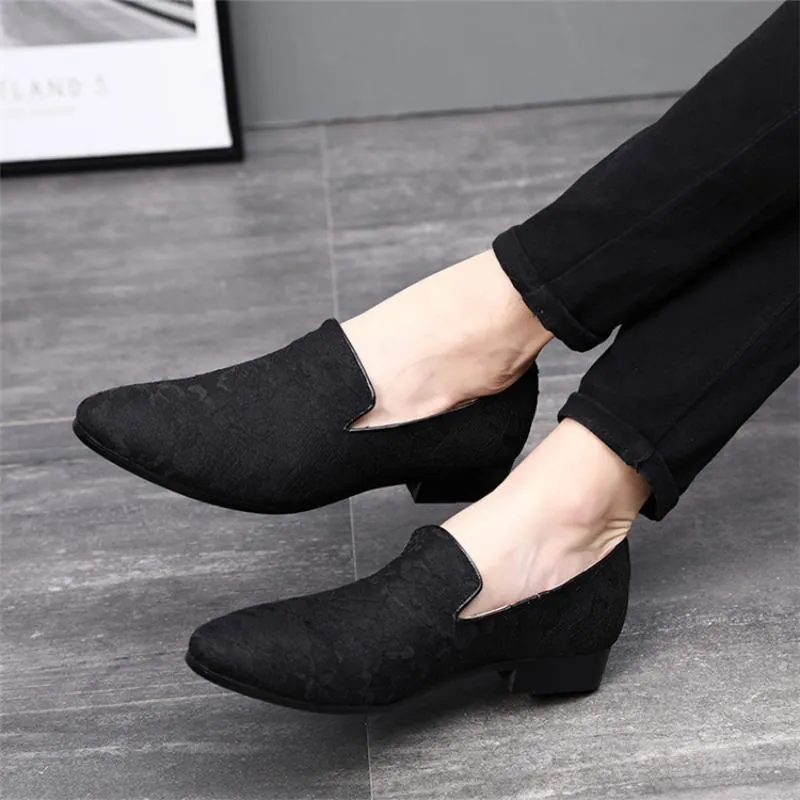 Men's Autumn Casual Loafers With Embroidery | Plus Size Chucnky Loafers